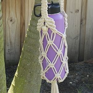 Handmade Macrame Crossbody Water Bottle